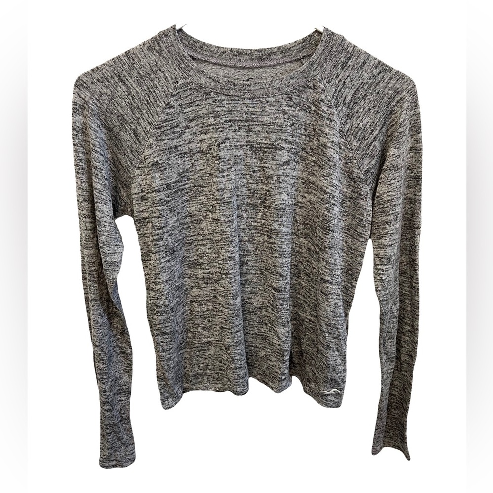 Hollister Gray Heathered Long Sleeve Tee Shirt Lightweight Sweater Top Small S
